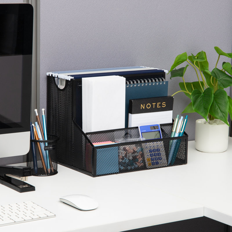 Organisateur de bureau, rangement vertical pour dossiers, format lettre, métal, L 12,15 po x l 9,5 po x H 9,5 po