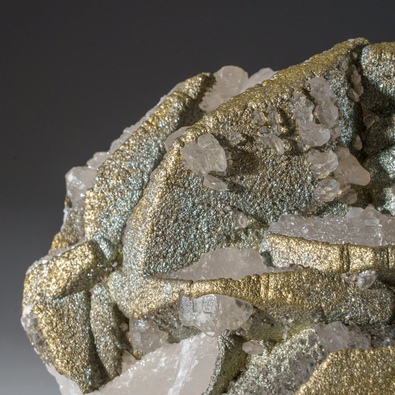 Pyrite on Calcite from From Edong Mining District, Daye, Hubei, China