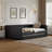 Upholstered Daybed with Trundle and LED