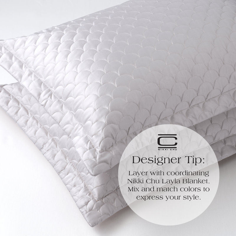 Standard Pewter Satin Quilted Pillow Sham
