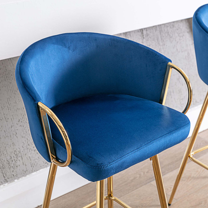 Tabouret de comptoir 26,77 po Smilte, Bleu