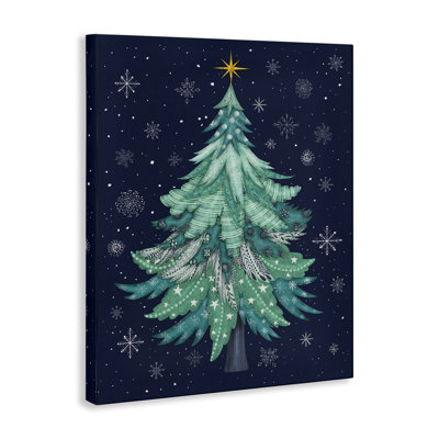 Art abstrait sur toile, motif abstrait arbre de Noël par Darlene Seale