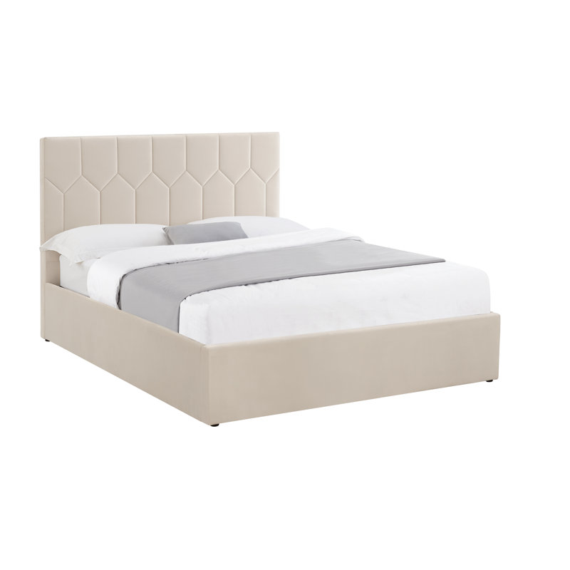 Grimsby Upholstered Double Bed, Beige