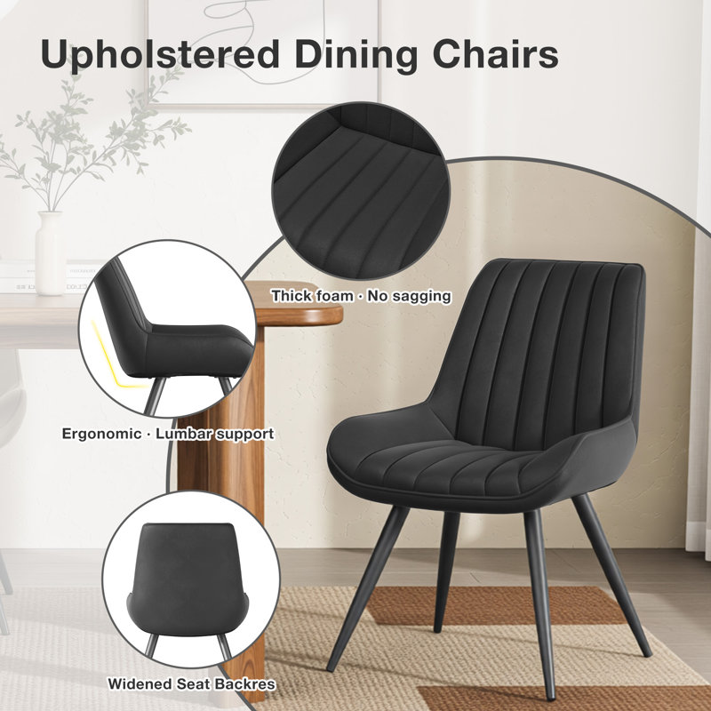 Modern Dining Chairs 54.8*46.9*83.2cm Tech Fabric Upholstery with Stylish Design Sofa-Level Cushioning Pet-Friendly Durable Scratch Resistant for Kitchen Dining Room or Home Office