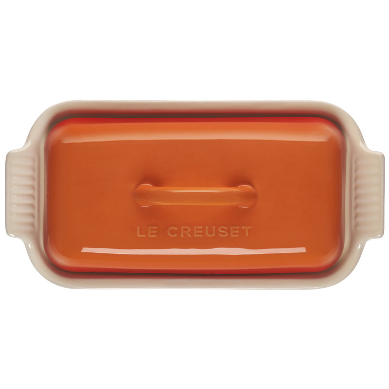 Flame Orange Stoneware Heritage Butter Dish