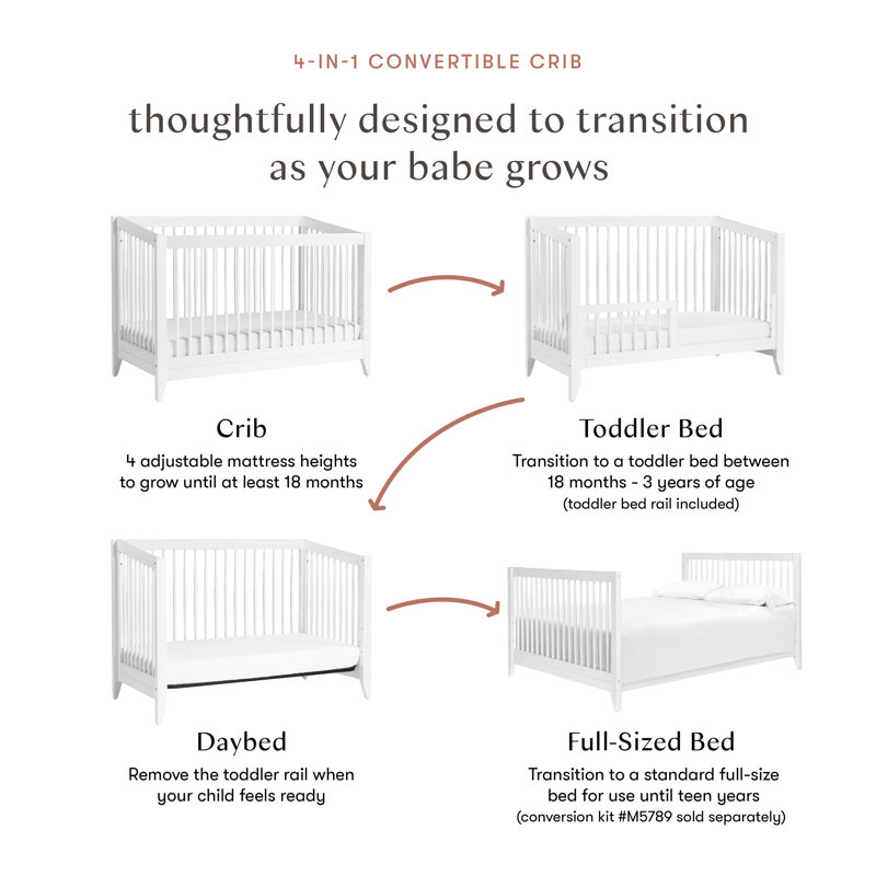 Sprout 4-in-1 Convertible Crib, White