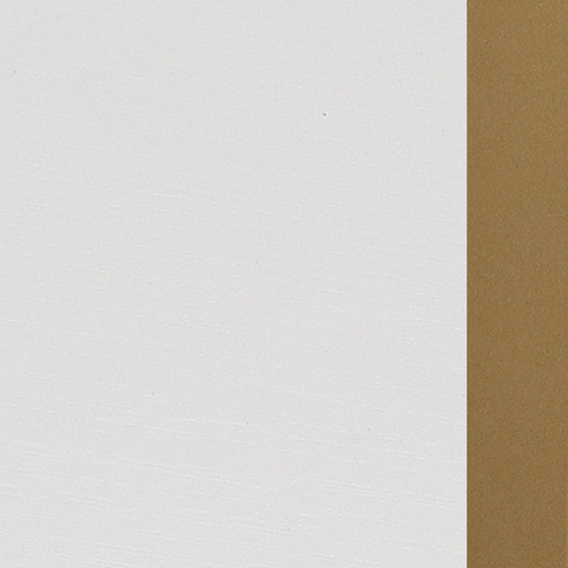 Bureau d'écriture industriel, Blanc / Doré, H 34,25 po x l 46,5 po x P 19 po
