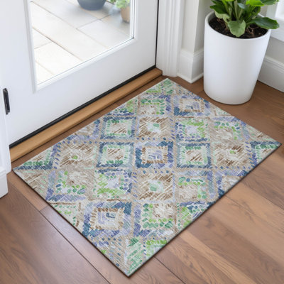 Premium Machine Washable Celis AMF1326 Diamonds Rug