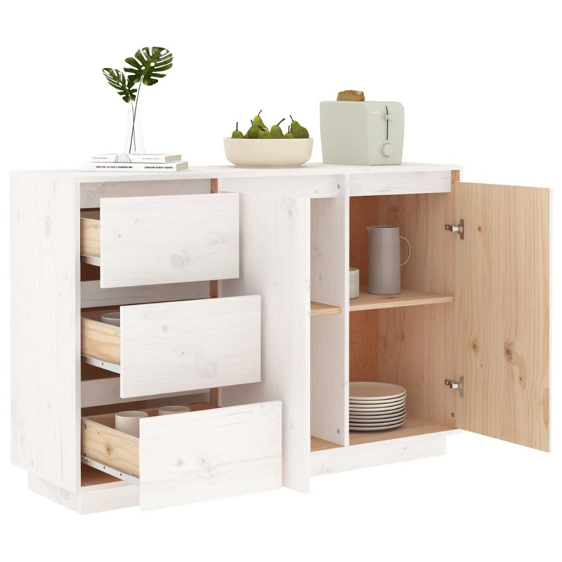 Geneviev 11cm Solid Wood Sideboard, White