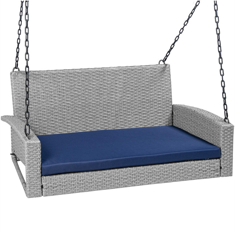 Balancelle d'extérieur avec support, Gris, Bleu marine