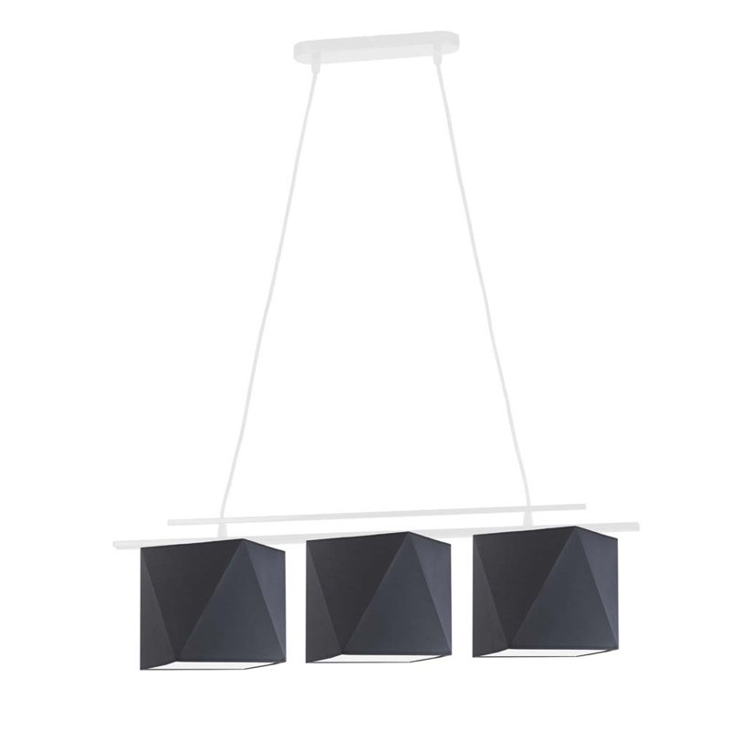 Dendrick 3 - Light Kitchen Island Pendant, White, Grey/Black