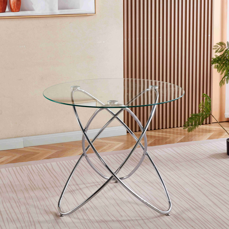 Table de salle à manger avec pieds en métal et verre trempé, table de cuisine moderne pour le salon, pieds en métal