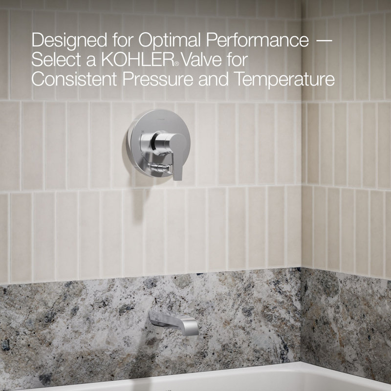 Pitch Rite-Temp Bath And Shower Trim Kit With Push-Button Diverter 1.75 Gpm, Polished Chrome
