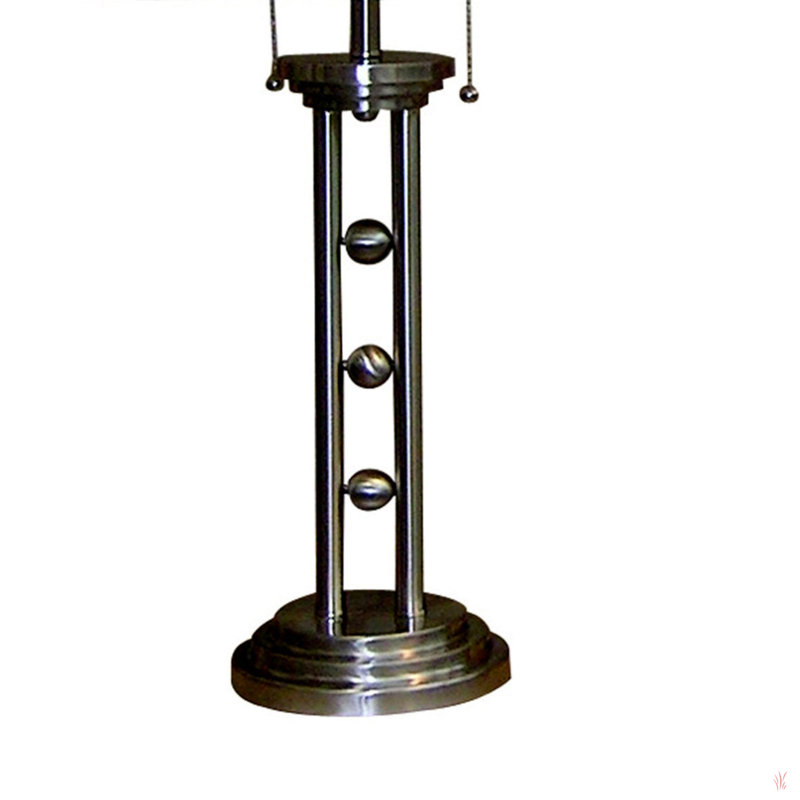 Lampe de table haute 27 po en métal avec finition, abat-jour en lin blanc