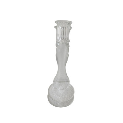 Glass Clear Candle Stand H 7.5" & Dia 3"
