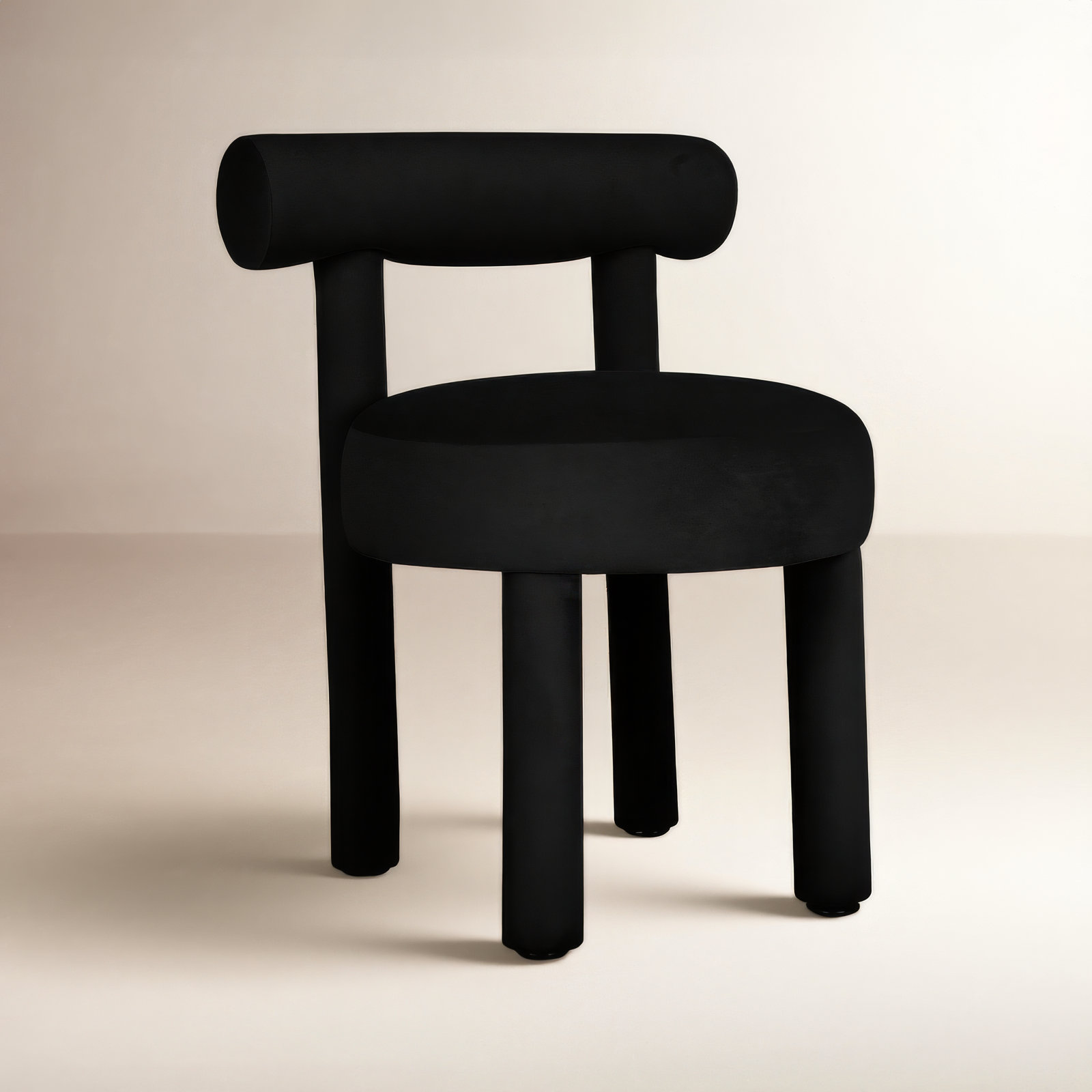 Cecilia Velvet Side Chair, Black Velvet