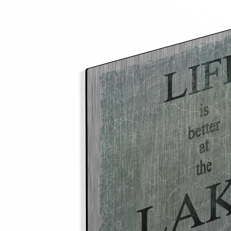 «Life Is Better At The Lake» par Lightbox Journal, art mural en métal, H 12 po x l 12 po