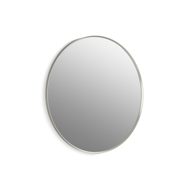 Essential Round Wall Mirror, Bathroom/Vanity Mirror with Frame, Brushed Nickel, 42" H  x 42" W x 1.38'' D