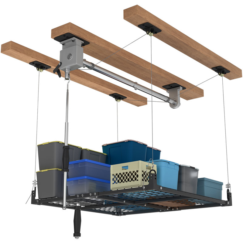 Overhead Garage Lifting Storage Rack, 4x4 Ft