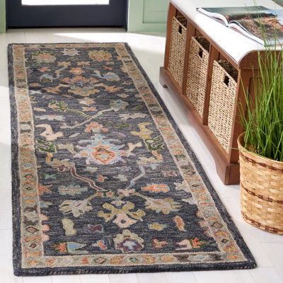 Tapis oriental gris / sauge en laine / coton touffeté à la main Karlise