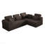 Canapé modulaire en L en forme de L, canapé en velours côtelé minimaliste compressé, se déplie en lit, conception confortable et peu encombrante - brun-129420504