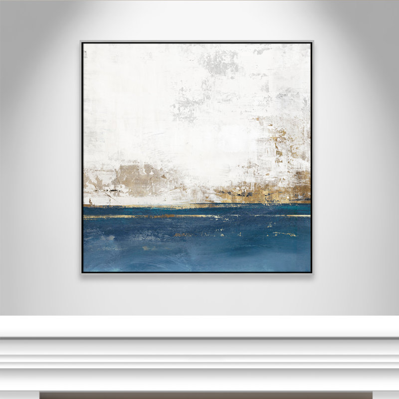 «Golden Horison Golden Horizon I» par Casa Fine Arts, H 41,5 po x l 41,5 po, Argent