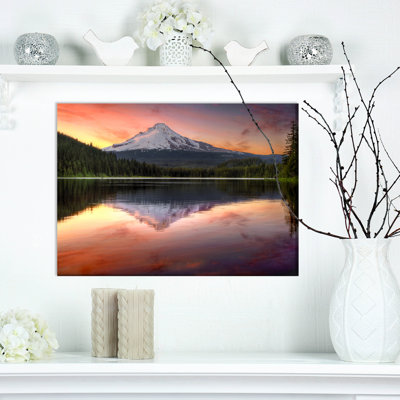 " Reflection Of Mount Hood On Trillium Lake At Sunset "