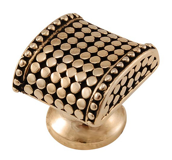 Tiziano Geometric Knob, Antique Gold, 1.25" H x 1.25" W x 1" D