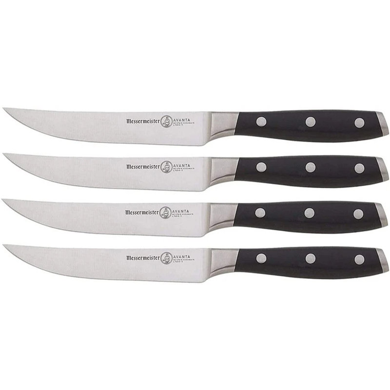 Messermeister Stainless Steel Steak Knife Set, Pakkawood