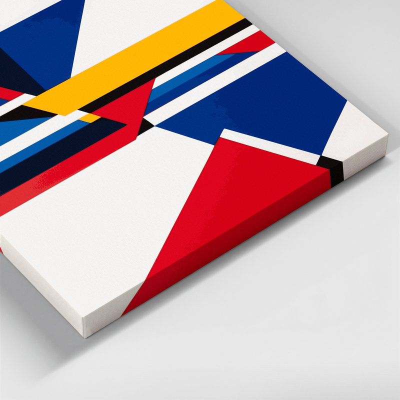 «Geometric Abstraction 1», art mural sur toile beige, H 11 po x l 14 po