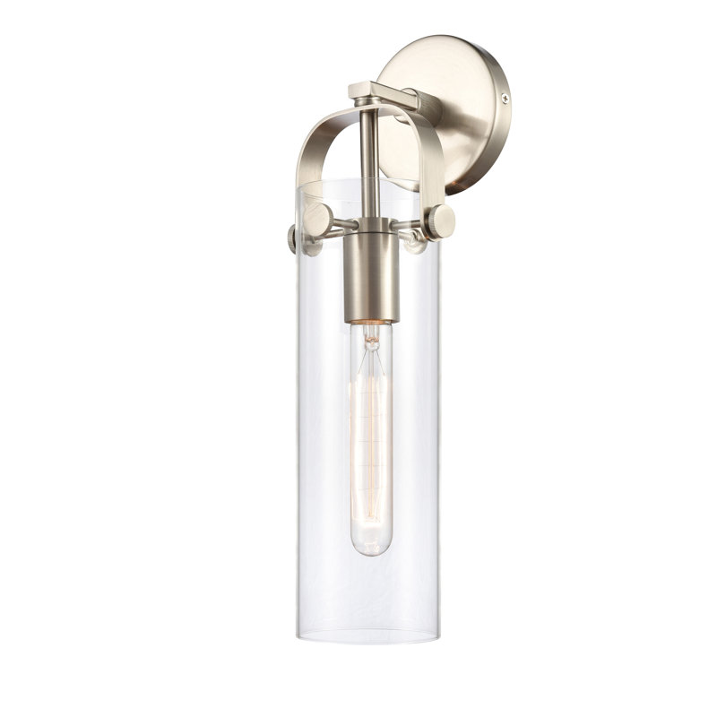 Erie Armed Sconce, Clear, Satin Nickel