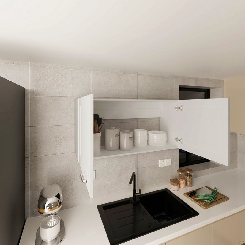 Armoire murale, 2 portes, blanc, Blanc