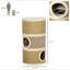 Habitation pour chat 28 pouces PawHut, cachette pour chat à 3 étages avec patin à griffes en sisal, petit arbre à chat en forme de tonneau pour chats d'intérieur, kaki et brun