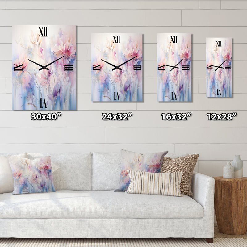 Horloge murale Iorgo - Abstract Botanicals, H 32 po x l 16 po x P 1 po