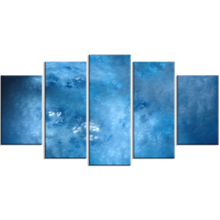 DesignArt Blur Clear Blue Sky With Stars On Canvas 5 Pieces Print | Wayfair