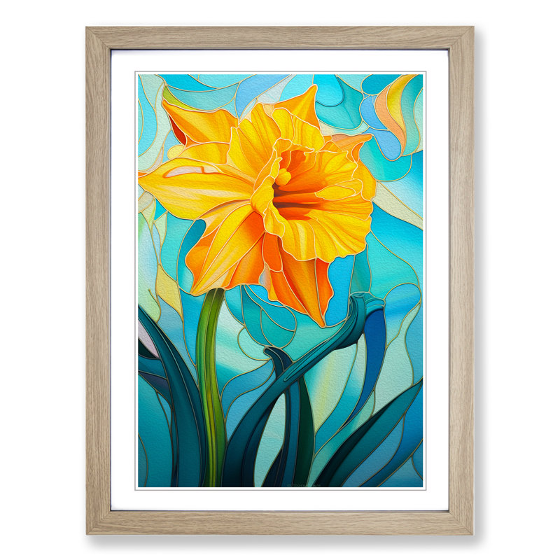 Single Picture Frame Print on Wood, 46cm H x 34cm W, Oak Framed