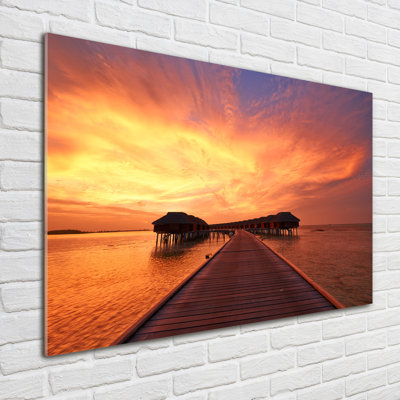 Ocean Honeymoon Retreat Sunset - Wrapped Canvas Print
