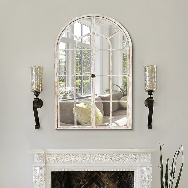 Arch Wall Mirror, Weathered White