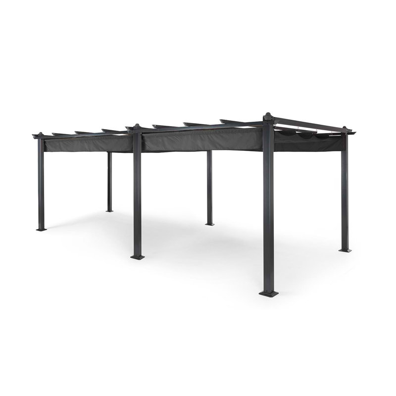 3m x 6m Metal Pergola, Grey