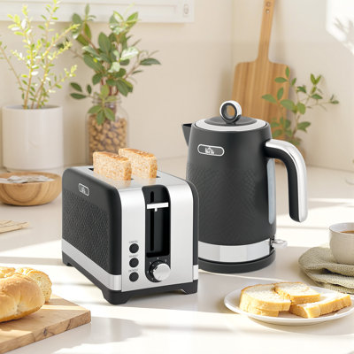 HOMCOM 3000W Rapid Boil Kettle and Toaster Set with Otter Thermostat