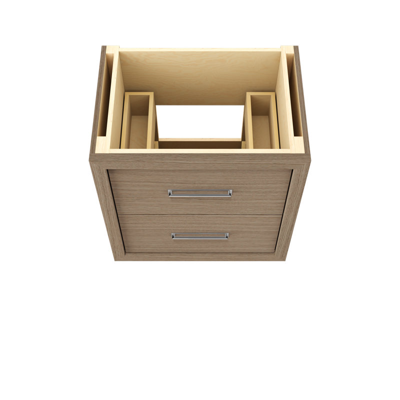 Avalon Two-Drawer Single Bath Vanity, 30", Natural Weathered, Polished Chrome