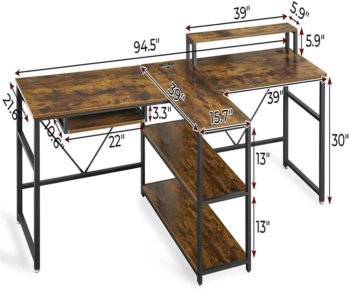 Inbox Zero Double Computer Desk & Reviews | Wayfair