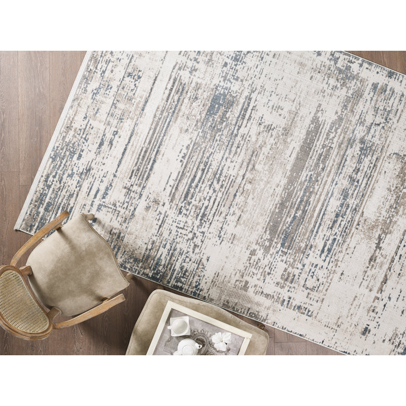 Valde Machine Woven Striped Area Rug, Rectangle 8' x 10'