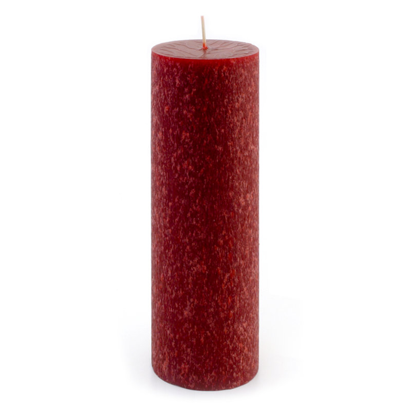 Bougie colonne non parfumée Timberline, Grenat, H 9 po x l 3 po x P 3 po
