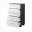 Commode 5 tiroirs blanche et espresso