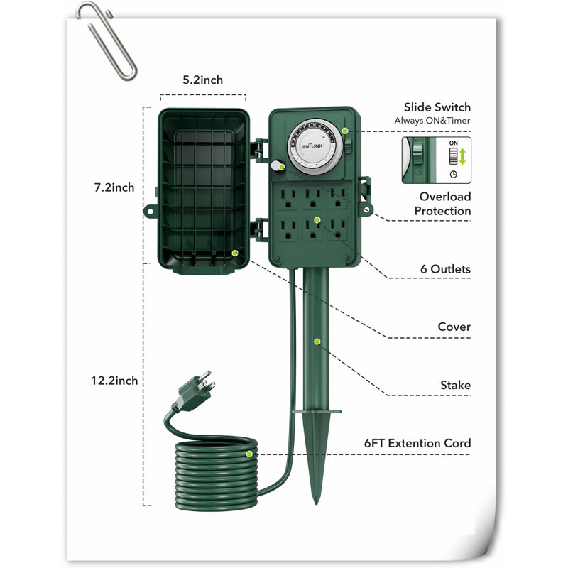 Outdoor Power Stake Timer Waterproof