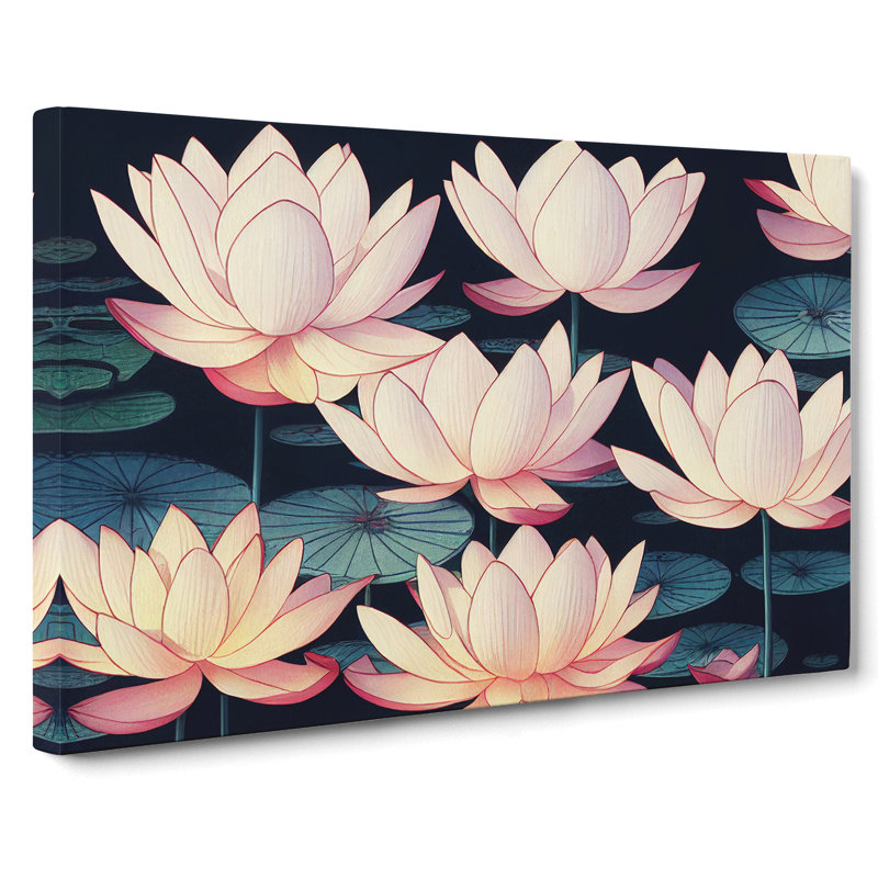 Marvellous Lotus Flowers - Wrapped Canvas