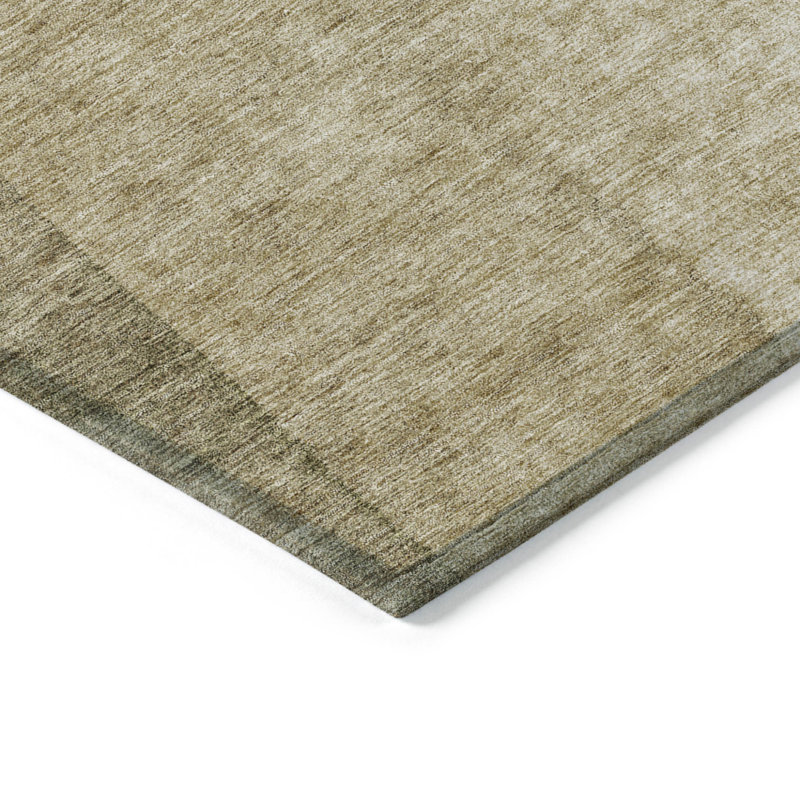 Tapis d'intérieur / extérieur taupe 8 'x 10' beige et ivoire