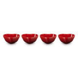 Le Creuset Stoneware Set Of 4 Heart Mini Bowls Multi Color