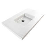 Newterra Concrete Handmade Rectangular Console Bathroom Sink